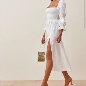 Reformation - Hyland Linen Dress - Size M - White